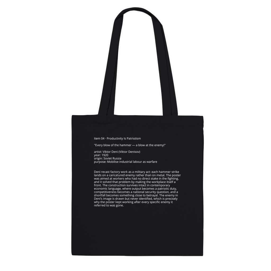 Productivity is patriotism, Black, verso